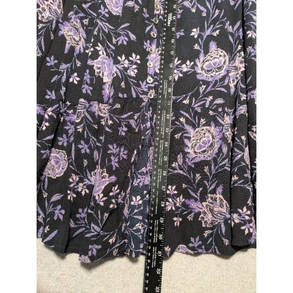 Coldwater Creek Black Floral Button Front Maxi Skirt Size XS Boho Cottagecore - Picture 8 of 10